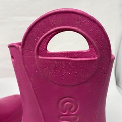Crocs Handle it Kids Junior Girls Sz. 2 Pink Waterproof Slip On Rain Boots 12803