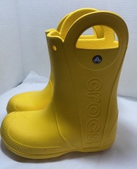 Crocs Kids Yellow Handle It Rain Boots US size 3 Kids EUC