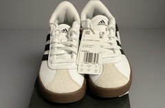 adidas VL COURT 3.0 K White Black Brown Leather Unisex Kids Sneakers Size 13K
