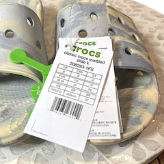 NWT Crocs Classic Slip-On Marbled Slide 208293‑1FS Unisex Youth Size J6 Women’s