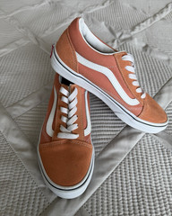 VANS Off The Wall Unisex Kids Low Top Sneaker US 5 Orange/White 500836Z