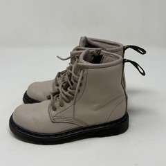 Dr Martens 1460 Combat Boots Toddlers Kids Girls Size 10 Beige Brown Side Zip