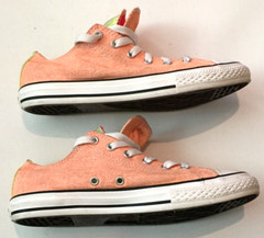 Converse All Star sneakers junior size 5 orange double tongue pink & yellow