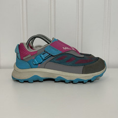 Merrell Moab MK162218 Hook & Loop Blue Pink Gray Unisex Kids Sneakers US 4 EU 35