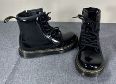 Dr Doc Martens Air Wair AW004 Black Patent Leather US 1 UK 13 Youth Kids Boots