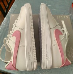 Nike Force 1 Low Lace (PS) White/Pink Rise (IF1673 124) Size 2.5Y