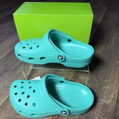 Crocs Classic Clog K Kids Size J6 Lagoon Teal Slip On Sandals 206991-3WM NWB