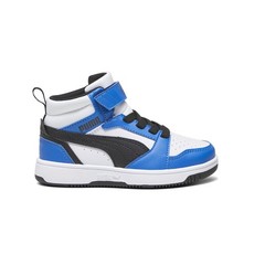 PUMA Rebound V6 Mid High Top Toddler Boys Blue, White Sneakers Casual Shoes 393