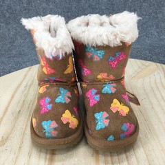 Ugg Boots Children 13 Brown Bailey Bow Shearling Style Suede Winter Butterfly
