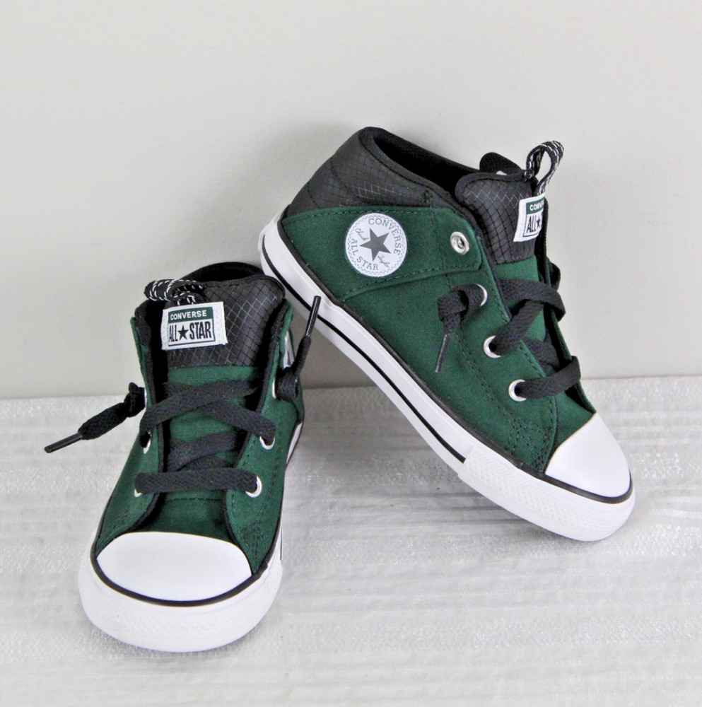Converse Kids CTAS Axel Mid Top Sneakers 9 Green / Black / White NWOB