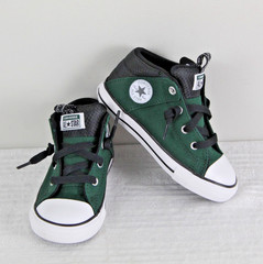 Converse Kids CTAS Axel Mid Top Sneakers 9 Green / Black / White NWOB