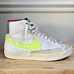 Nike Blazer Mid GS 7Y White Volt Neon Retro Basketball Sneakers Y2K Streetwear