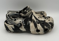 Crocs Classic Clogs Kids C13 White Black Marbled Slip On Shoes