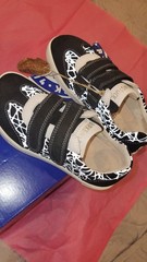 Birkenstock Davao Reflective Lines Black White Kids Sneakers US 11 Hook & Loop
