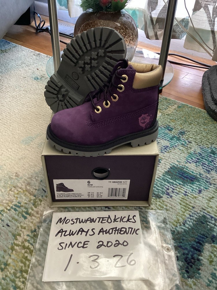 DS 2023 Timberland Premium 6 IN WP Purple Birth Of Hip Hop Nubuck Toddlers Sz 6