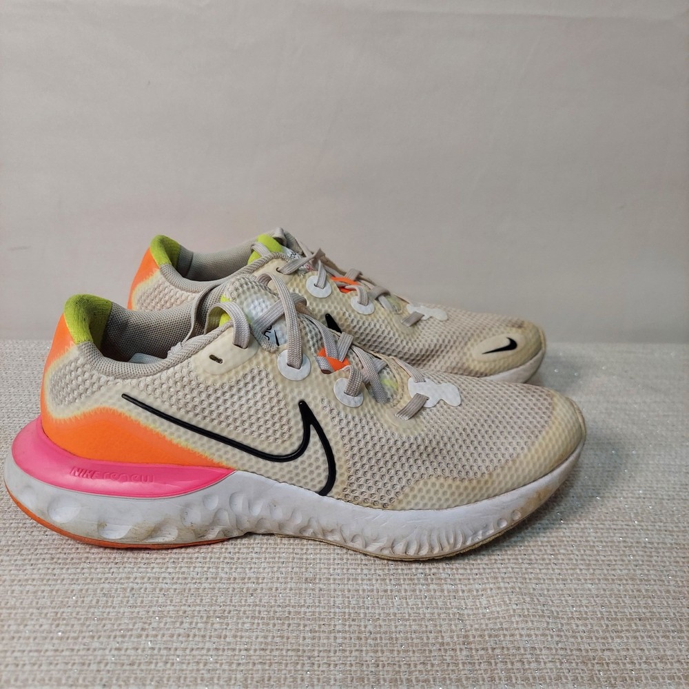 Nike Renew Run GS Summit White Orange Pink CT1430-100 Kids Size 5.5Y Womens 7