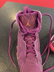 Nike Jordan 7’s Size 3.5Y US Color Magenta, Pink, orange, And White.