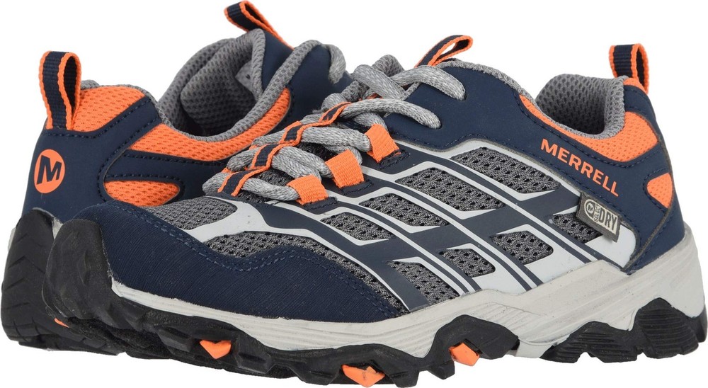 Merrell Kid’s Moab FST Low Waterproof Shoes Navy/Grey/Orange 10.5 US Little Kid