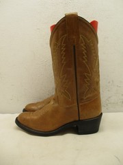 Old West Brown Leather Cowboy Boots Youth Size 4 Style CCY1129G