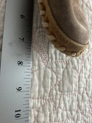 LL BEAN Suede Shearling Lined Good Moc Slippers Shoes Kids Unknown Sz 7.5” F11*