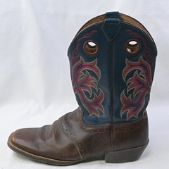 Justin Kids Stampede Double Stitched Rawhide Cowboy Boots2520JR Size 6D