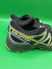 Salomon Speed Cross Sneakers Black Gray Yellow Hiking Trail Shoes 414471 SZ 5