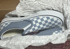 VANS Color Theory Dusty Blue Checkerboard Classic Slip On Youth Sz 3 New In Box