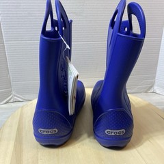 Crocs Blue Handle It Rain Boots Unisex Kids Size J 2 Waterproof Pull On New!