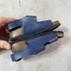 Tula Sandals Kids Size 5 Blue Strappy Leather Buckle Cork Footbed Walking Summer