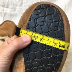UGG Slippers Size 5 Loafer Lined Moccasin Suede Brown solid 1974