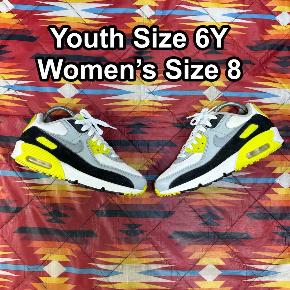 Nike Air Max 90 OG VOLT Neon Green CD6864-101 Youth Sz 6Y Women’s Sz 8 Flaws