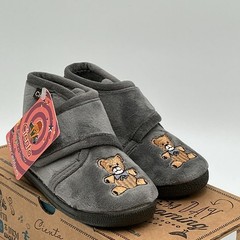 Cienta 133030 Boots Kids 7.5 Gray Teddy Bear Round Toe Comfort Casual Eby3172