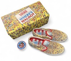 Vans x Where’s Waldo Classic Slip On multicoloured Kids Size 3 Brand New