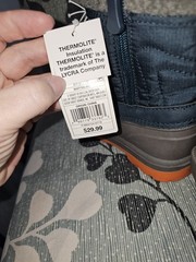 Cat & Jack Thermolite Insulated Water Resistant Snow Boots Navy/Gray/Orange 8