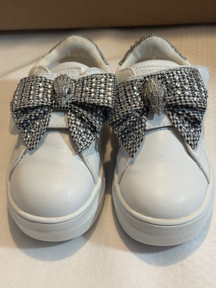 Kurt Geiger London Mini Laney Bow Hook & Loop Low Top Sneaker White US 7