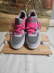 Nike 314219 013 Air Force 1 AF1 Low Grey Pink White Shoes Youth Sz 6y