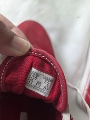 VANS Off The Wall Old Skool Red/White Canvas Low Top Lace-Up Sneakers US 5.5