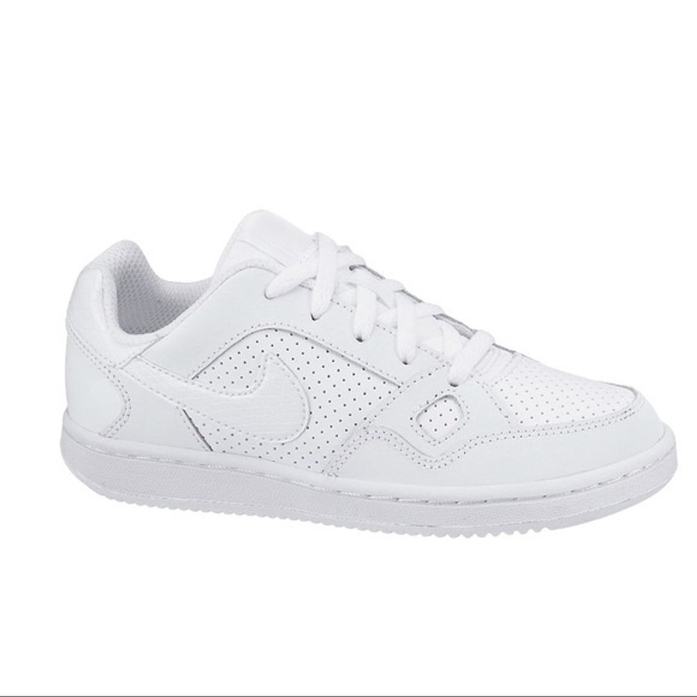 Nike Son Of Force White On White Leather Low Top Sneakers Kids Trainers Size 11C