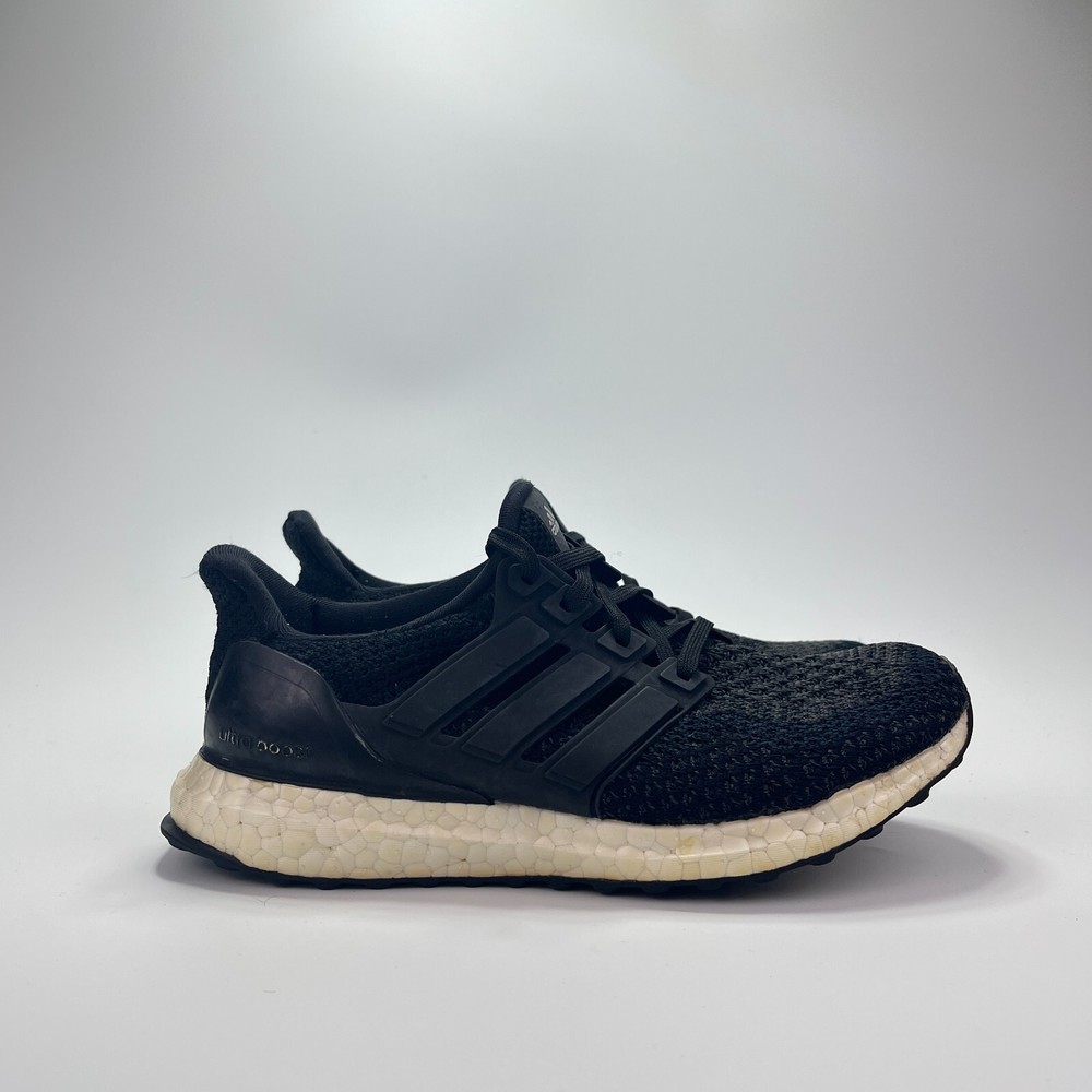 Adidas UltraBoost 2.0 Black Gray Athletic Comfort Running Shoes Youth Size 5