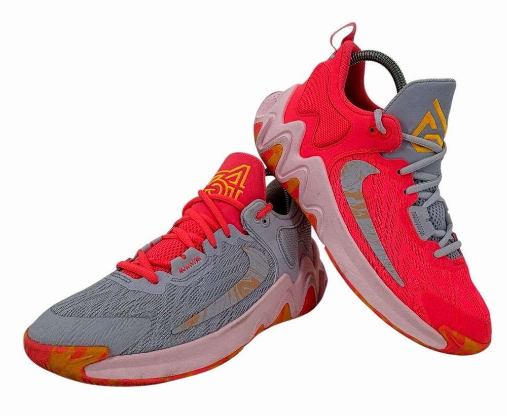 Nike Giannis Immortality 2 Size: 5.5Y Mid Hot Punch Mismatched Shoes DQ1943-600