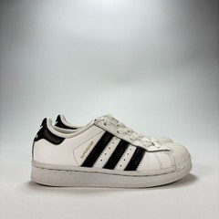 Adidas Superstar White Black Stripes Lace Up Sneakers C77394 Youth Kids Size 11