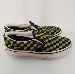 EUC Vans Gradient Rainbow Checkered Classic Slip On Shoes Kids Size 1.5