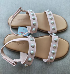 Cat & Jack Reagan Kids Strappy Sandals Pink Studded Faux Leather US Size 2
