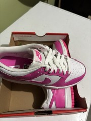 Nike Dunk Low (GS) 5Y Pink/White Leather Lace-Up Sneakers FB9109-102