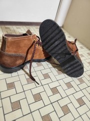 B B Walker Childrens Brown Suede Leather Lace-Up Boots 8.5″ Insole Ankle Vintage
