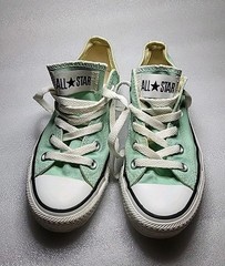 Converse All Stars Canvas Junior Turquoise Lace Up Tennis Shoes Size 5