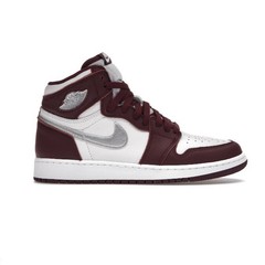 Jordan 1 High Bordeaux Grade School Size 7Y New 575441-611 AJ1 Metallic Silver