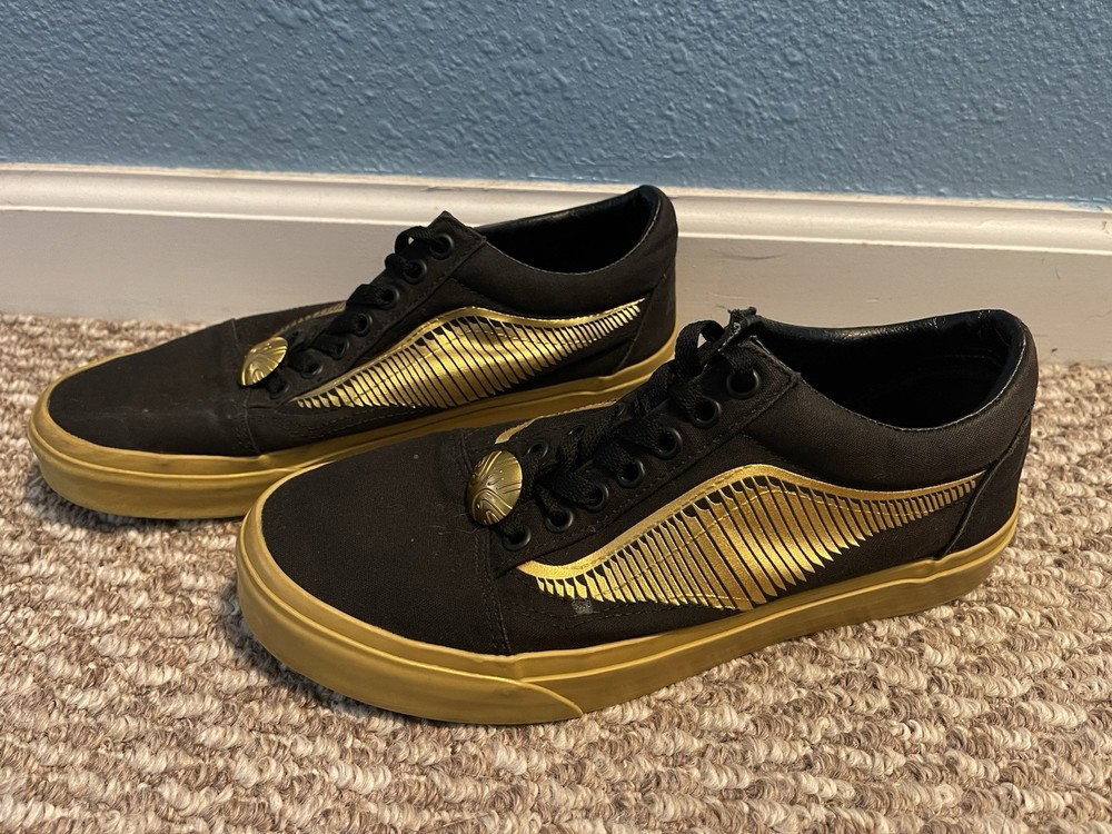 VANS Old Skool Harry Potter Golden Snitch Black/Gold Shoes Mens 7.5 Women’s 9