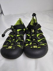 Keen Newport H2 Sandals Big Kids 2 Black Neon Green Hiking Sandals