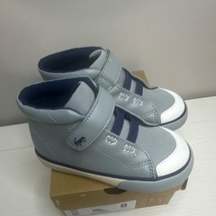 See Kai Run Drew Basics Gray Blue Hook & Loop Sneaker Unisex Kids US 8 EU 24